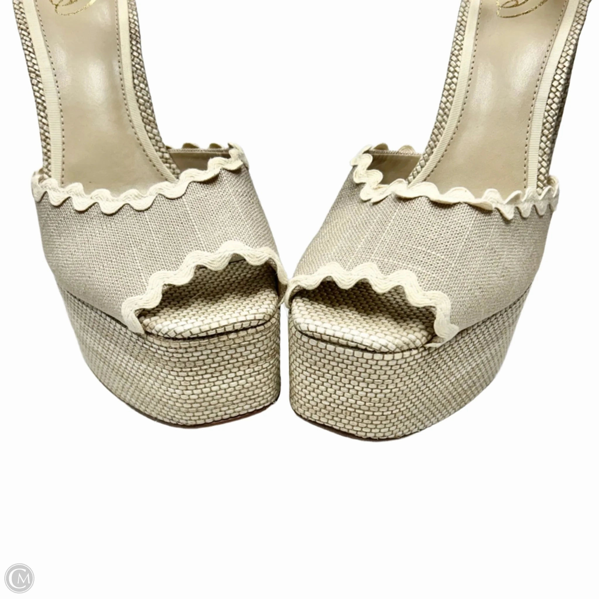 Sandals Heels Block By Sam Edelman In Beige, Size: 10