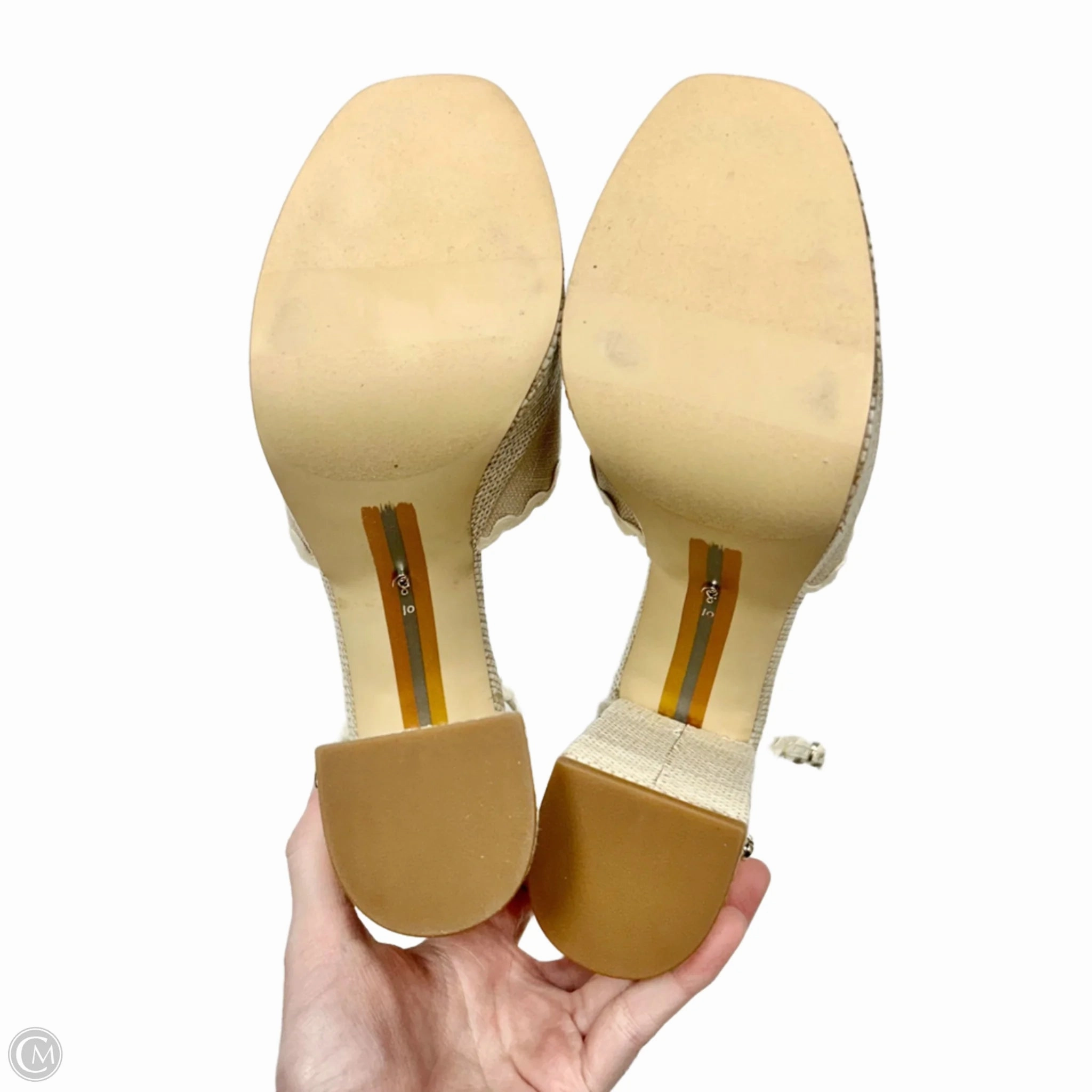 Sandals Heels Block By Sam Edelman In Beige, Size: 10