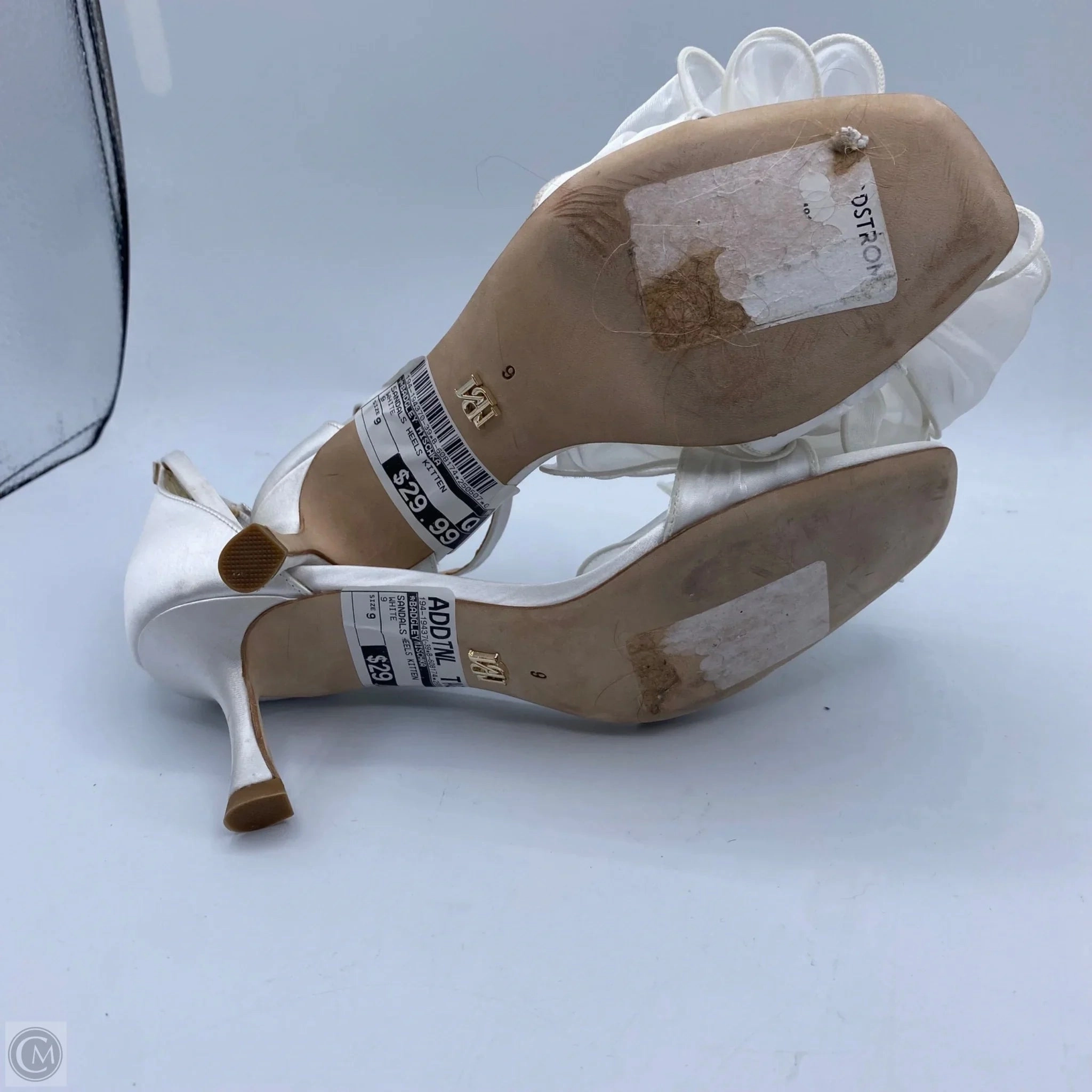 Sandals Heels Kitten By Badgley Mischka In White, Size: 9
