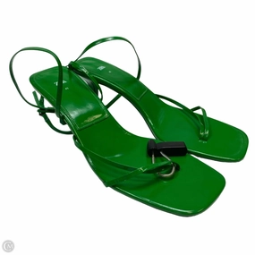 Sandals Heels Kitten By Zara In Green, Size: 10.5