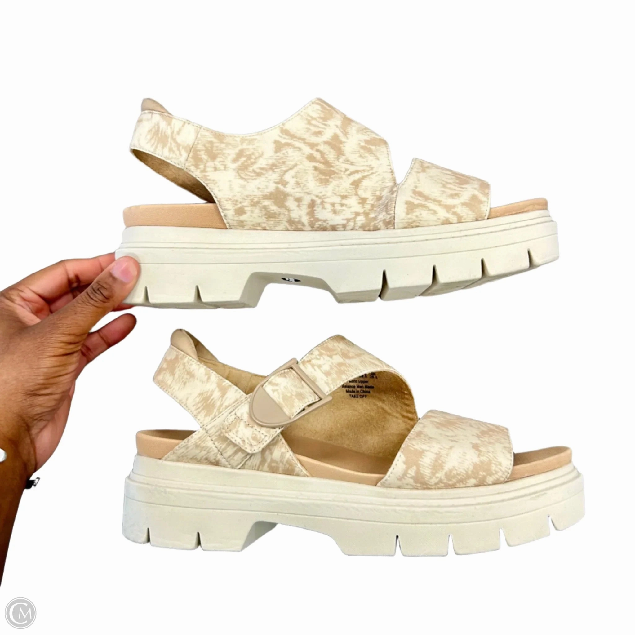 Sandals Heels Platform By Dr Scholls In Cream, Size: 9.5