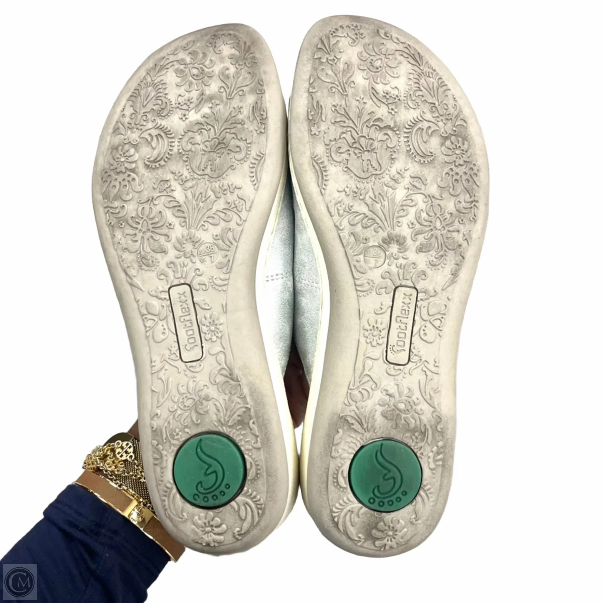 Sandals Heels Platform By Footflex In Silver, Size: 7