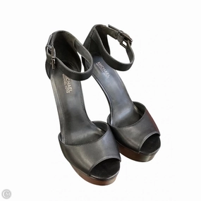 Sandals Heels Platform By Michael By Michael Kors In Black & Silver, Size: 5