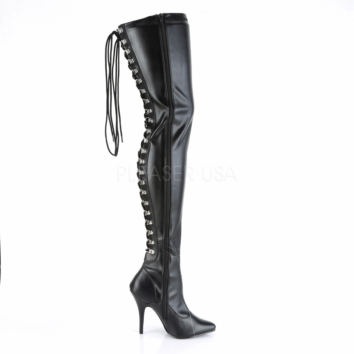 SEDUCE-3063  Black Str Faux Leather