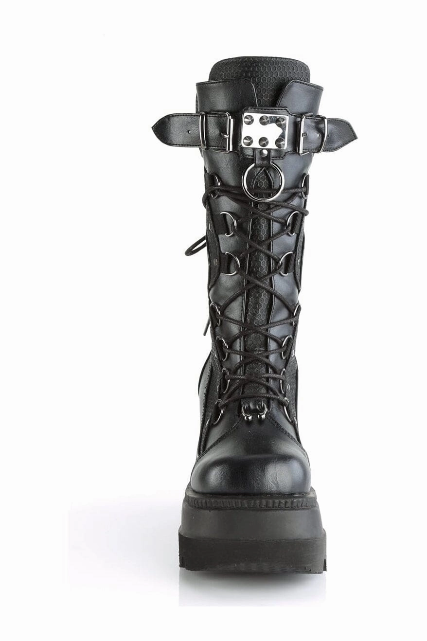 SHAKER-70 Black Vegan Leather Knee Boot