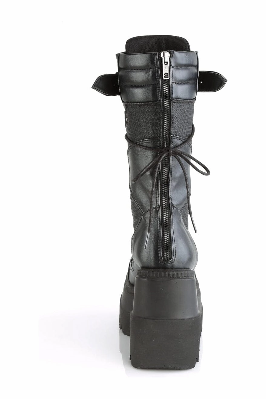 SHAKER-70 Black Vegan Leather Knee Boot