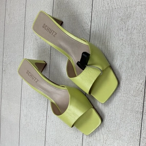 Shoes Heels Block By Clothes Mentor In Yellow, Size: 9