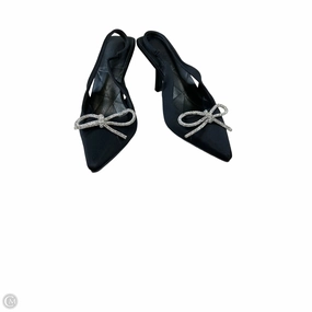 Shoes Heels Kitten By Clothes Mentor In Black & Silver, Size: 7.5