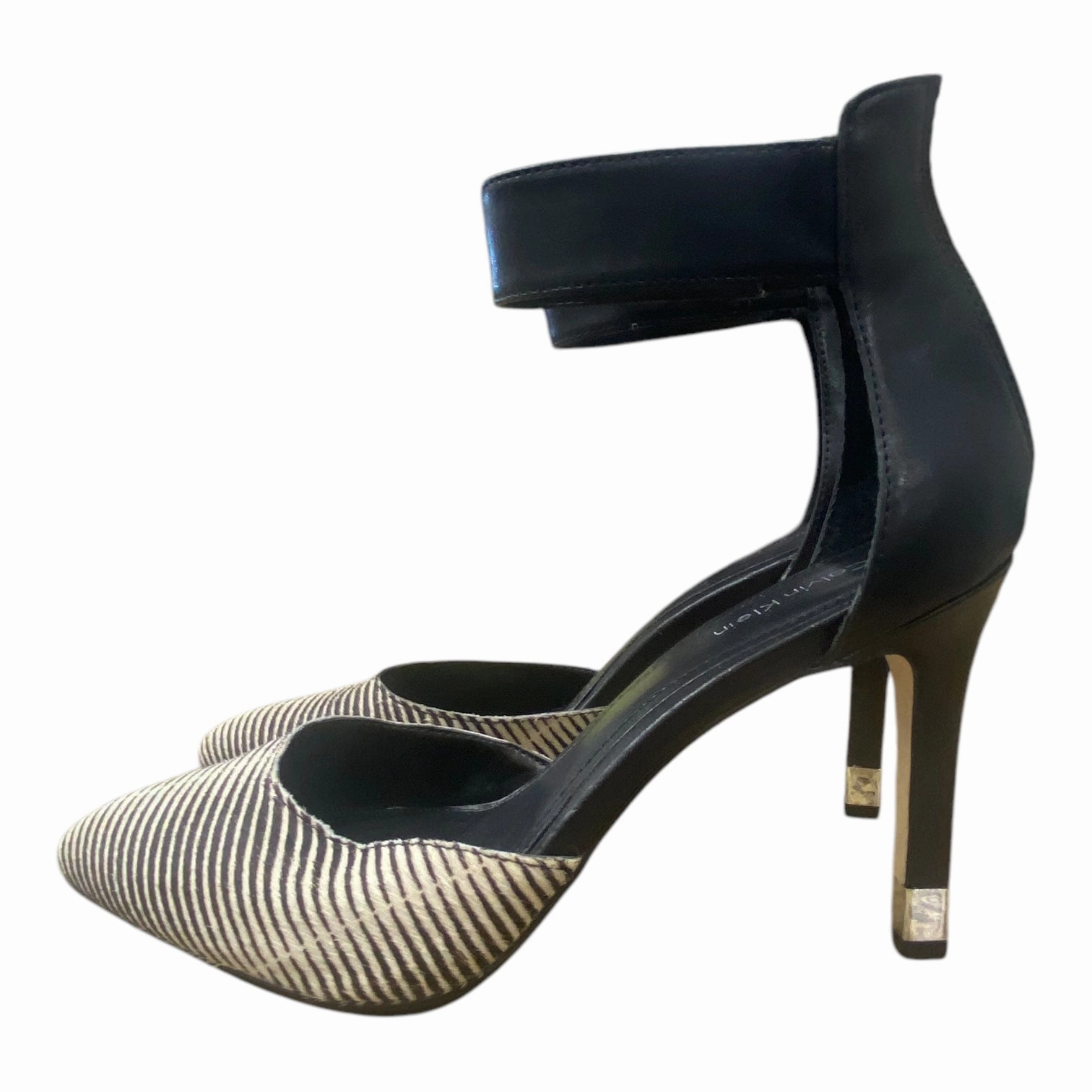 Shoes Heels Stiletto By Calvin Klein In Black & White, Size: 7.5