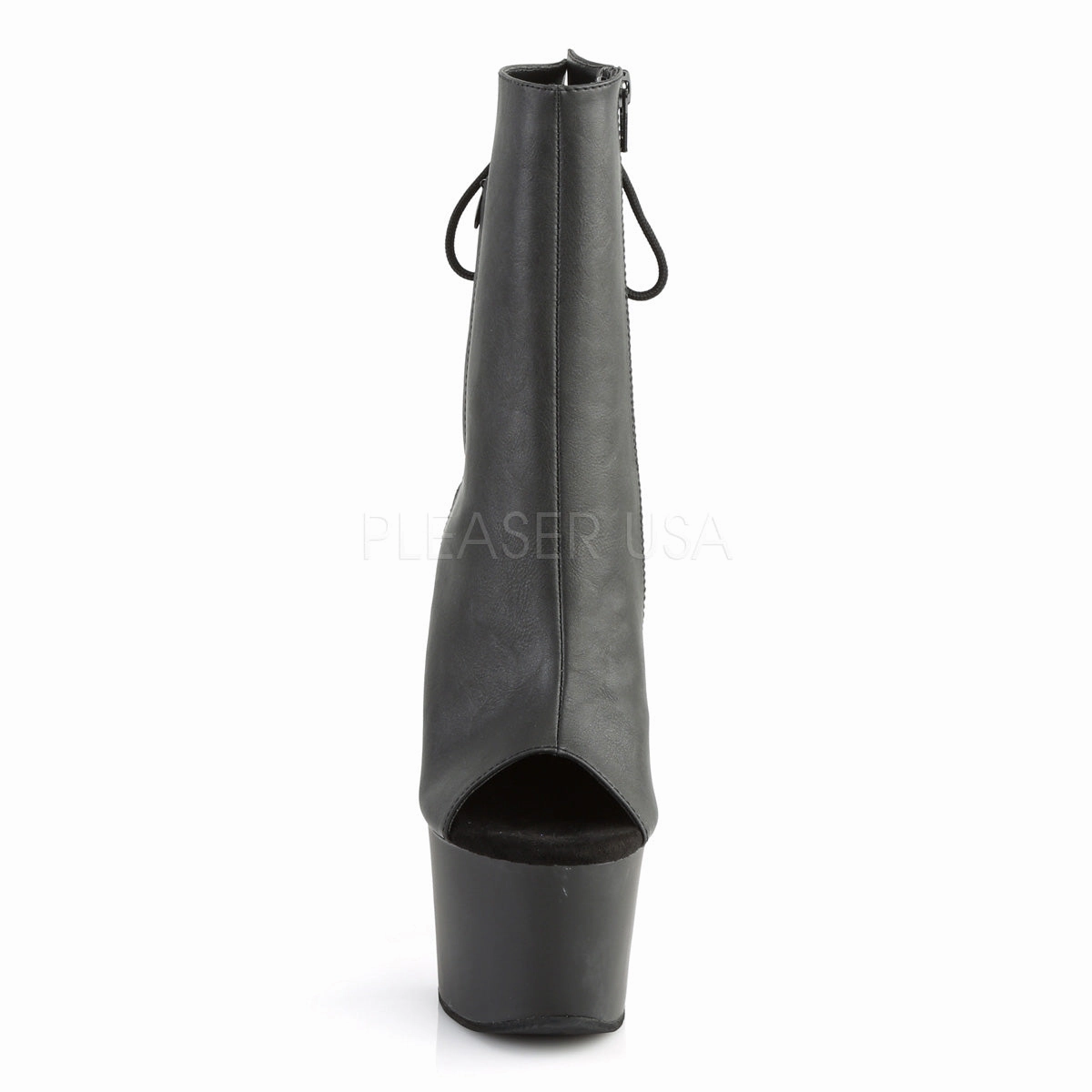 SKY-1018  Black Faux Leather/Black Matte
