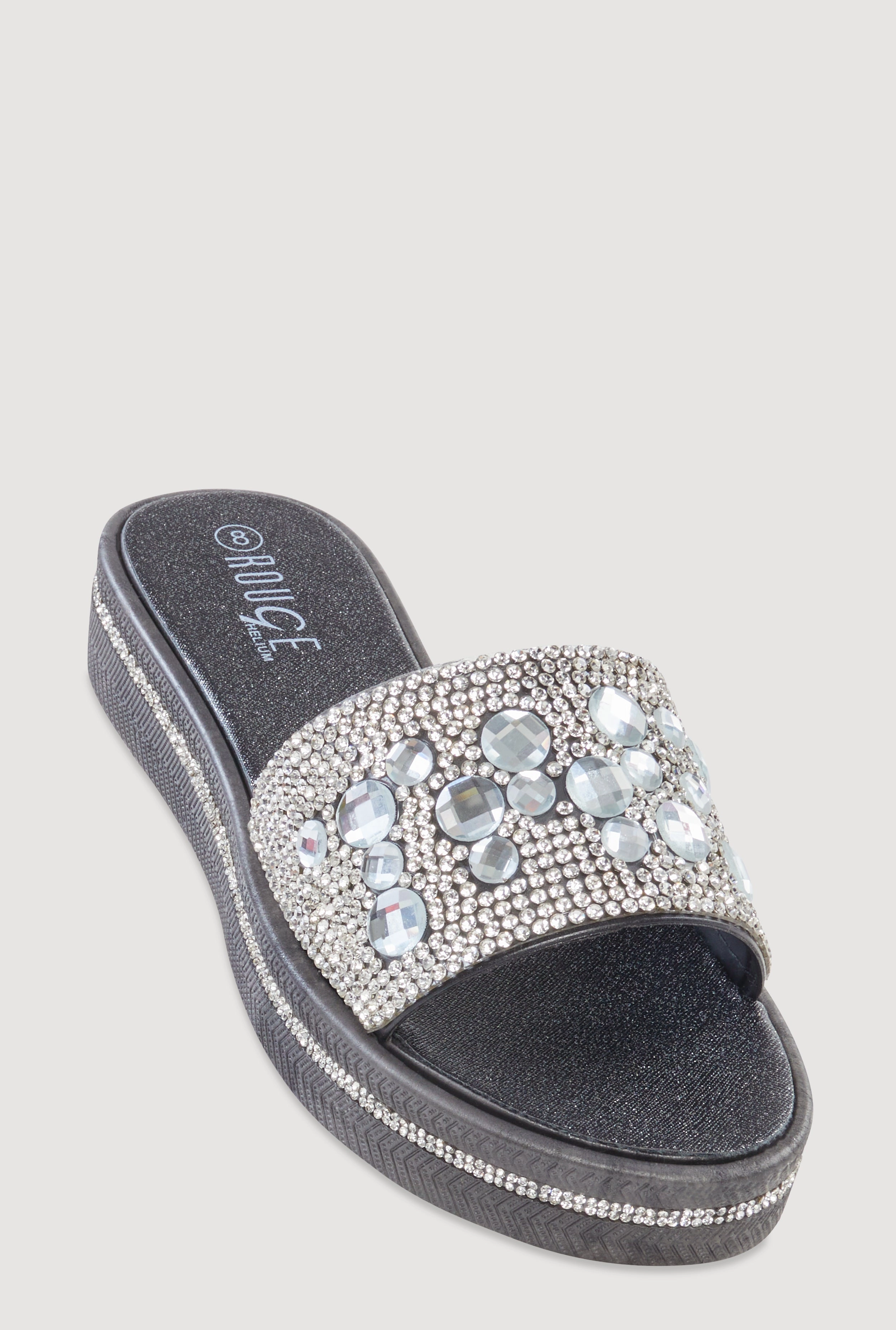 Studded Band Open Toe Slide Sandals