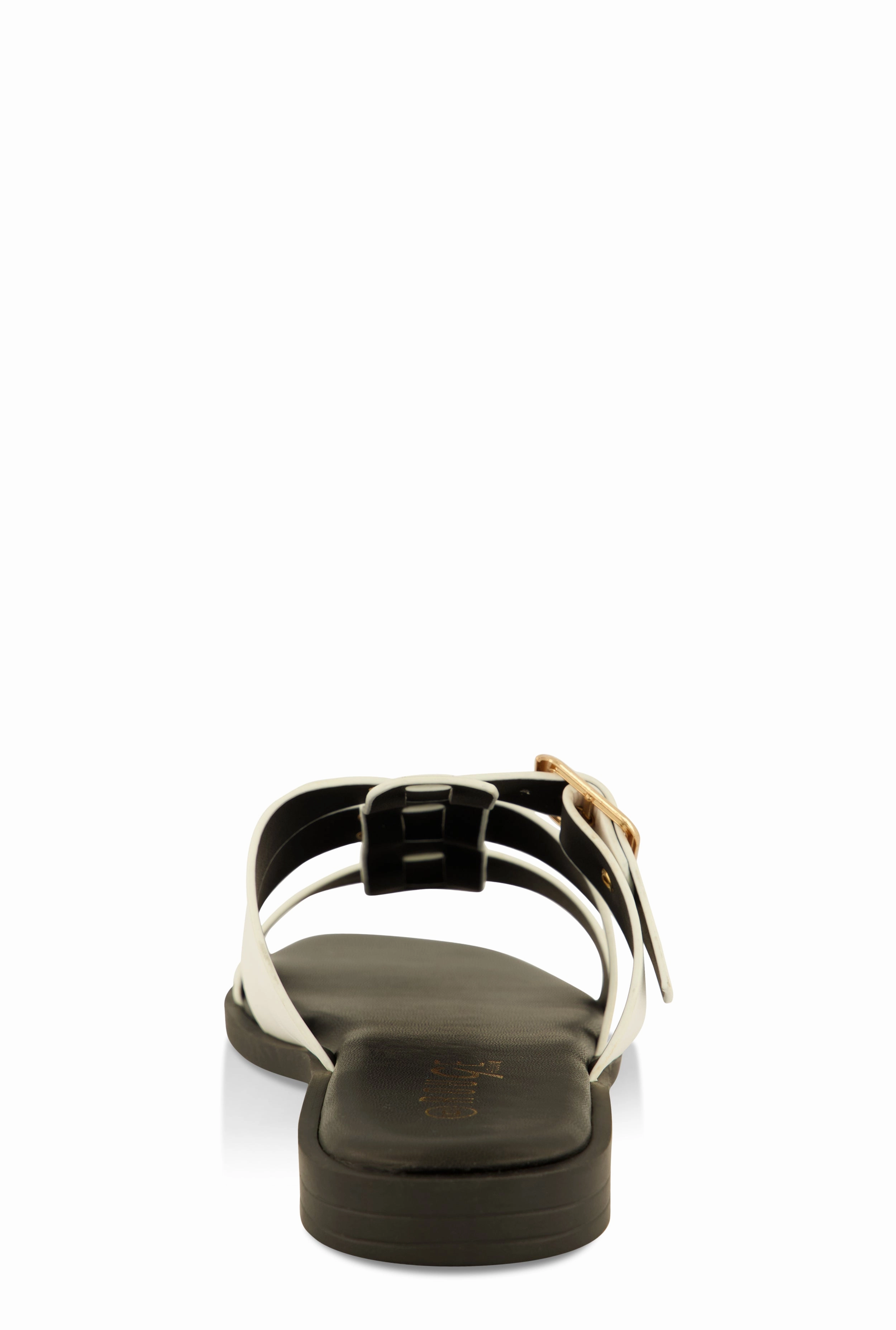 Studded Buckle Detail Slide Sandals