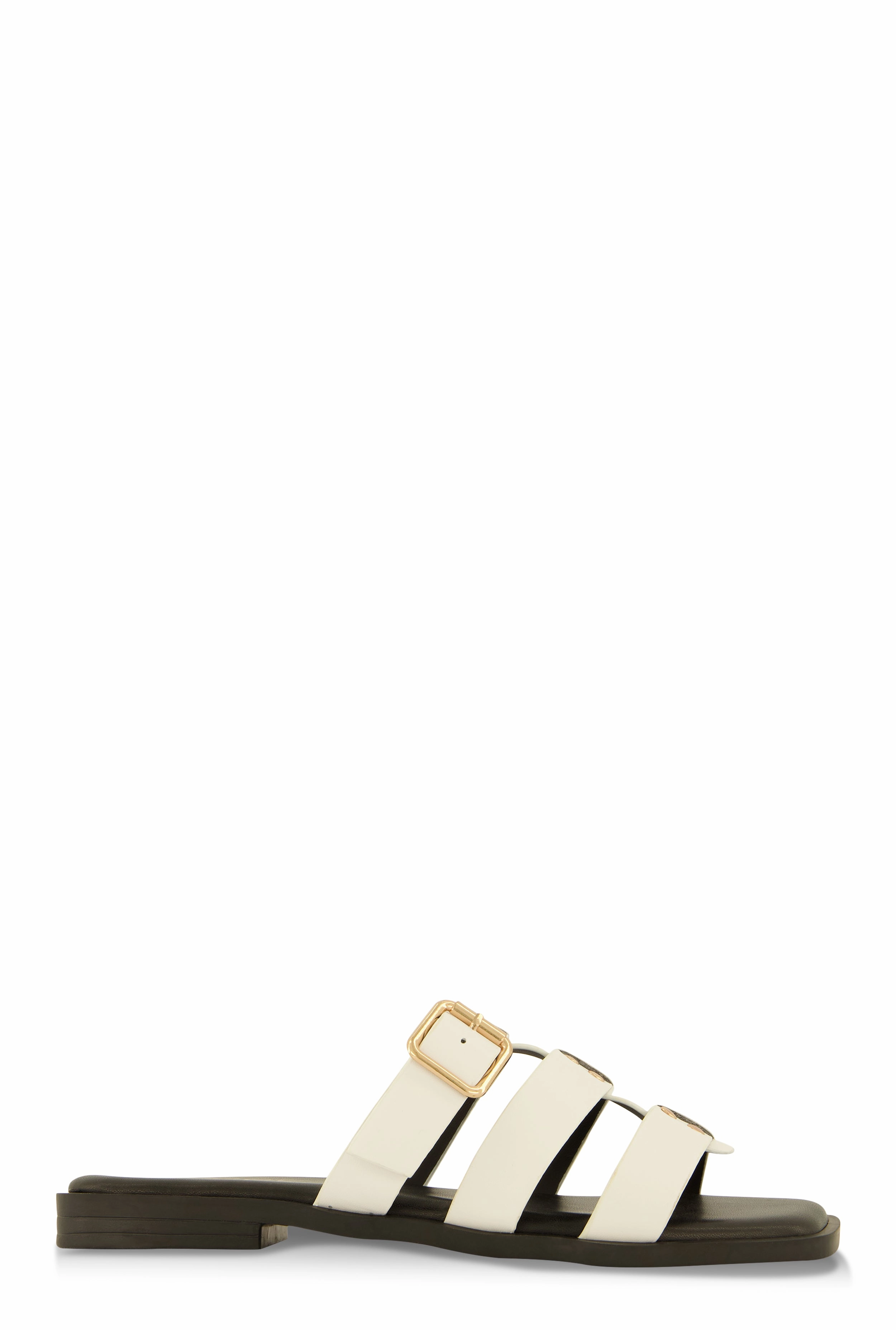 Studded Buckle Detail Slide Sandals