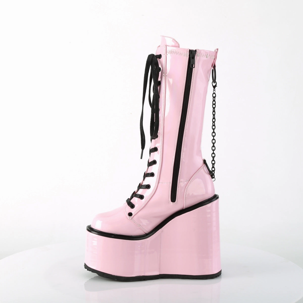 SWING-150  Baby Pink Holographic Stretch Patent