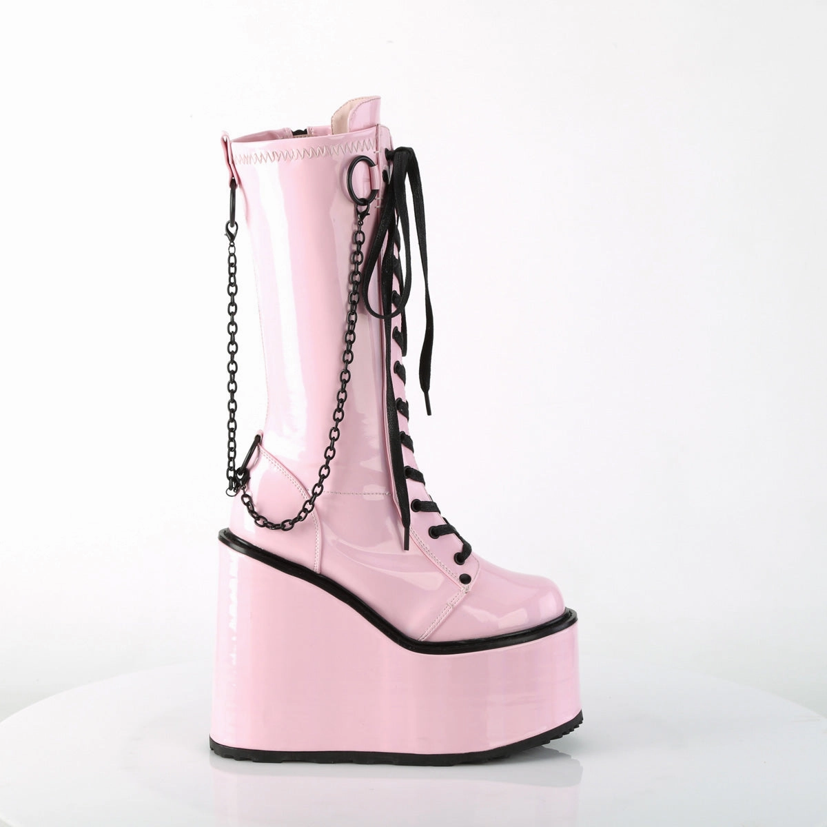SWING-150  Baby Pink Holographic Stretch Patent