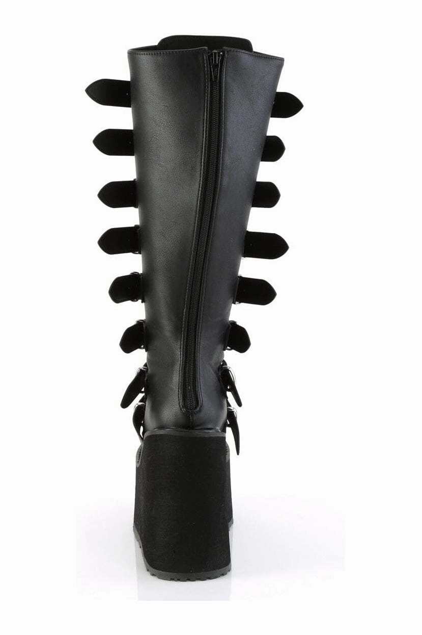 SWING-815WC Black Vegan Leather Knee Boot