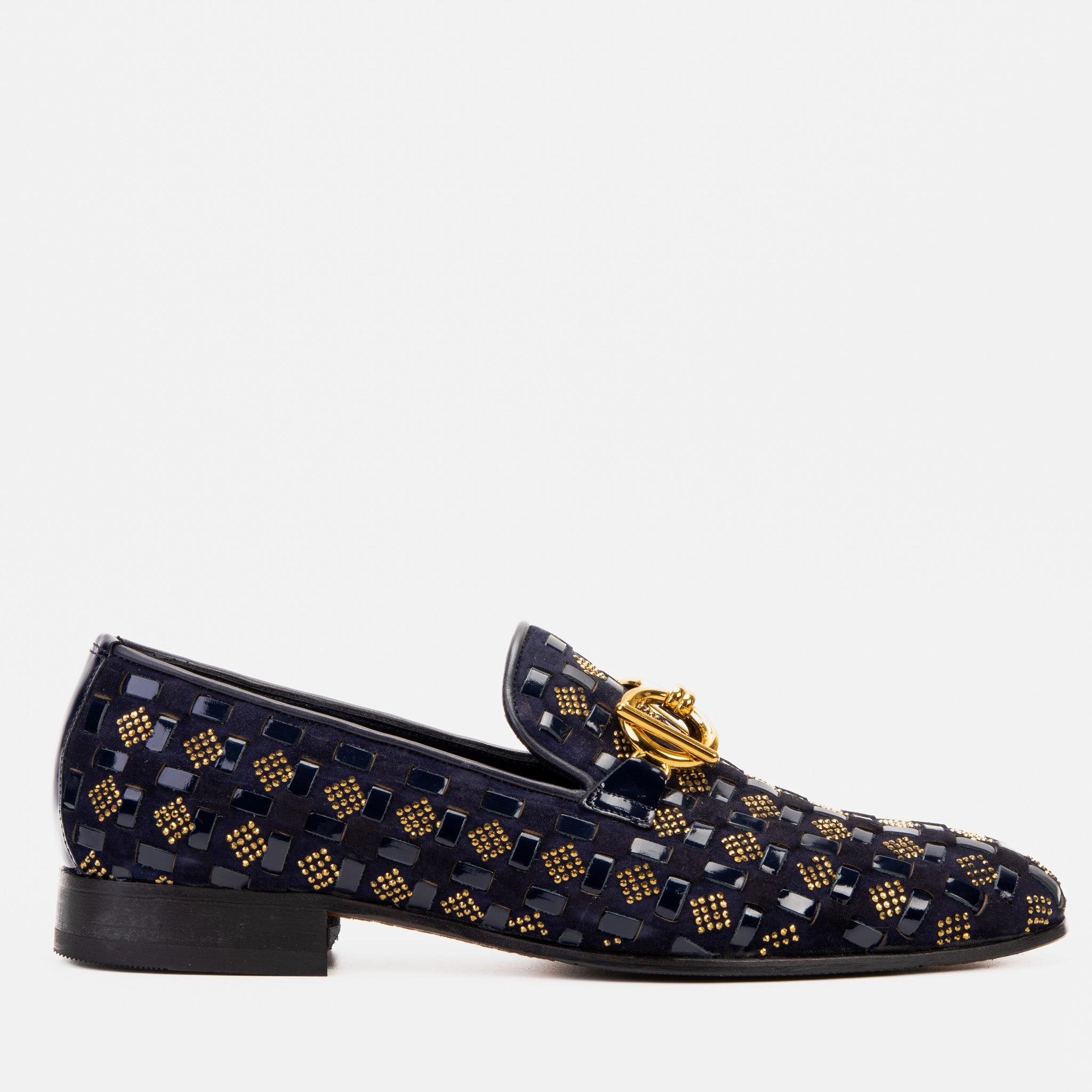 The Vicino Shoe Navy Blue Bit Dress Loafer Men Shoe