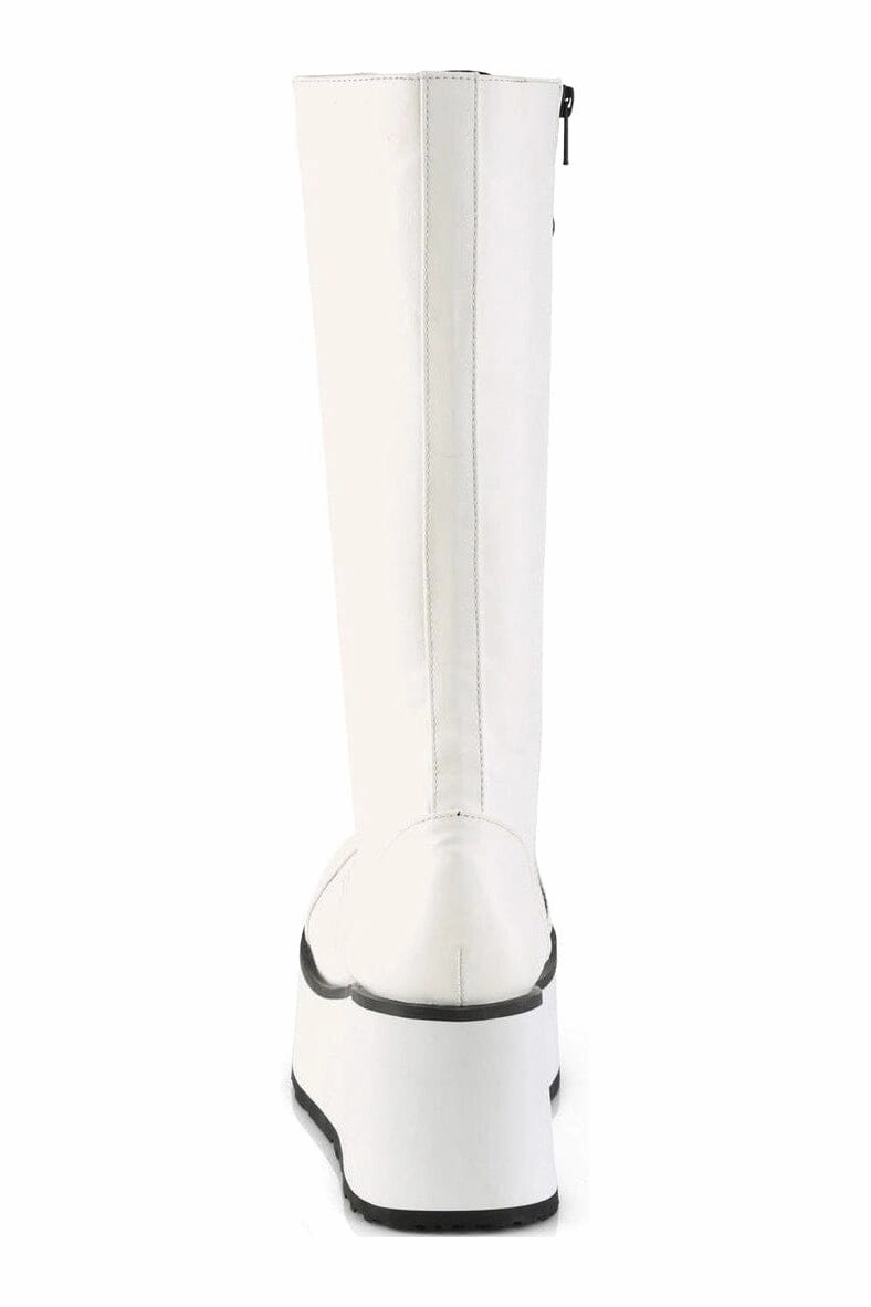 TRASHVILLE-502 White Vegan Leather Knee Boot