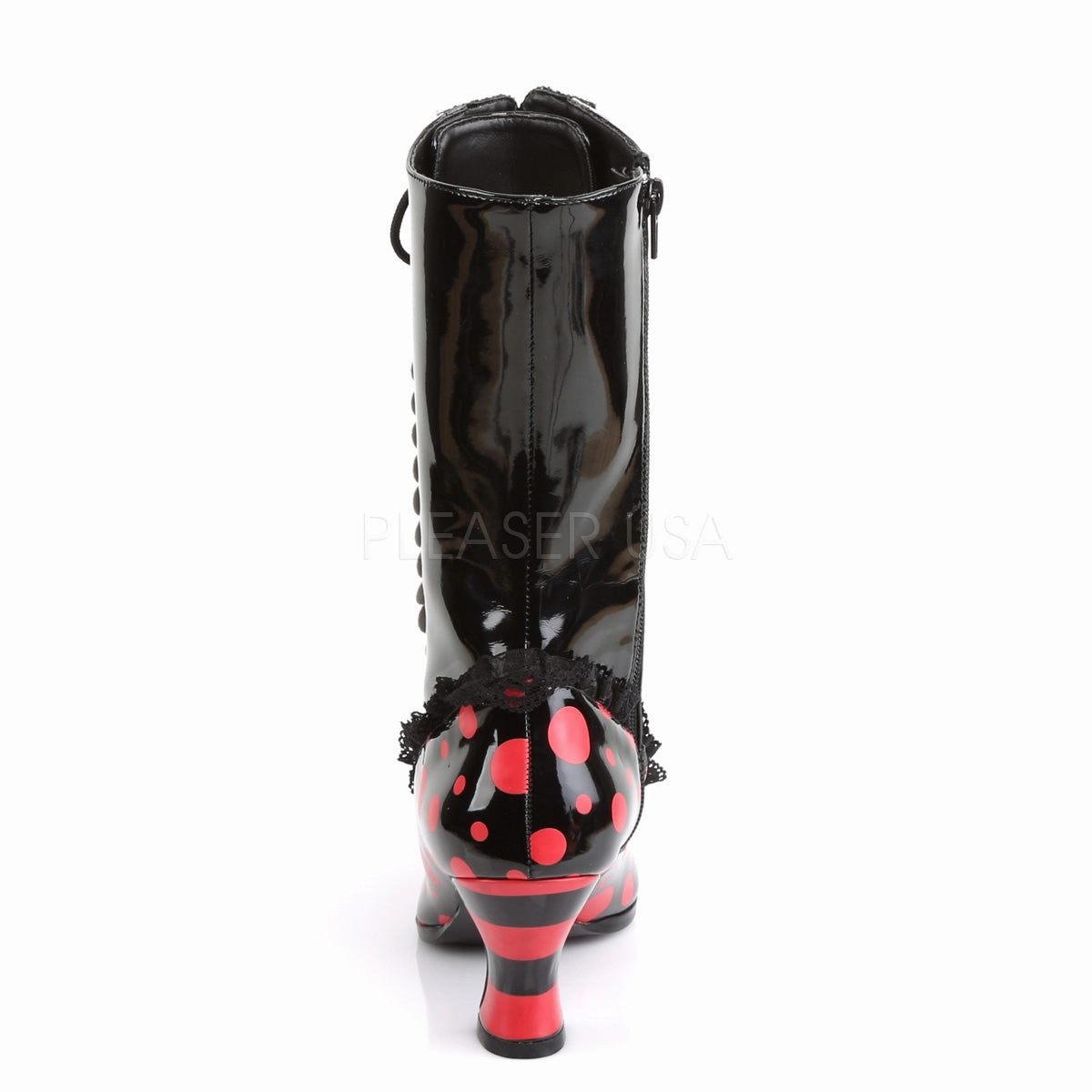 VICTORIAN-122  Black-Red Patent