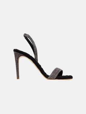 Vivien Vegan High-Heeled Slingback Sandals | Metallic