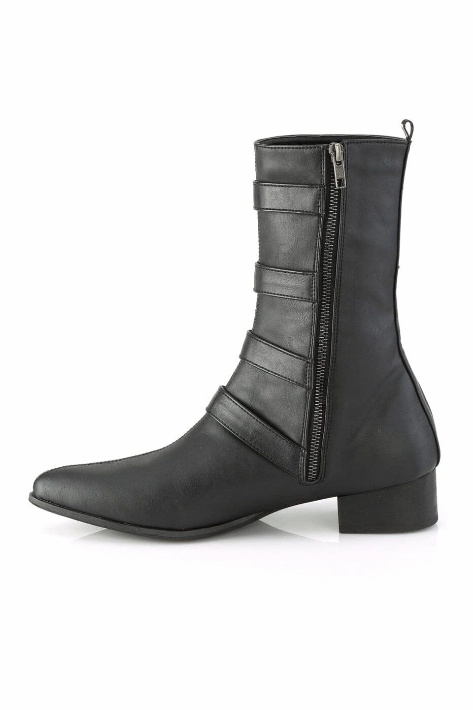 WARLOCK-110-B Black Vegan Leather Knee Boot