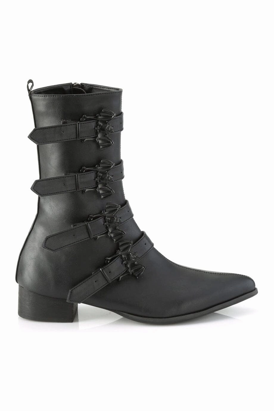 WARLOCK-110-B Black Vegan Leather Knee Boot
